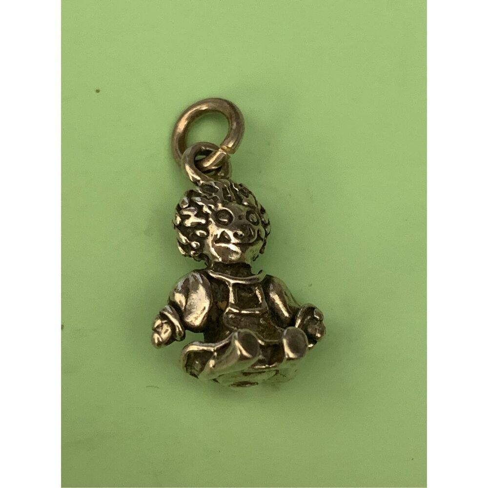 Raggedy Doll Sterling Silver Jewelry Charm #vintage doll